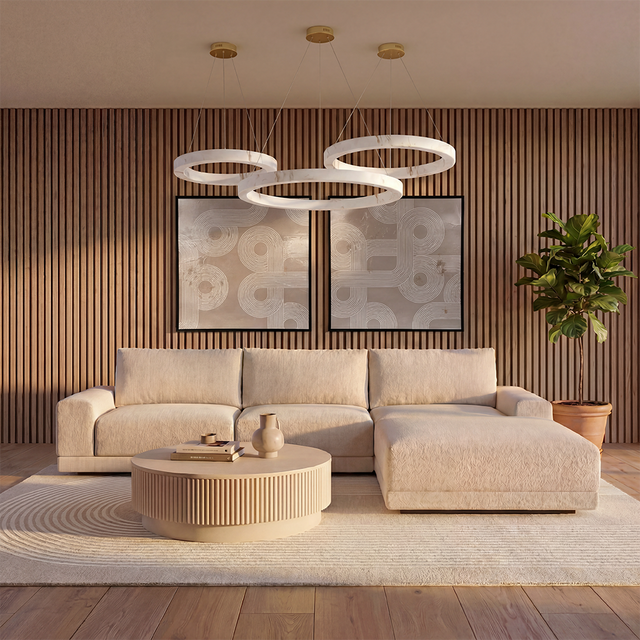 Torino 3-Piece Sofa & Ottoman Beige
