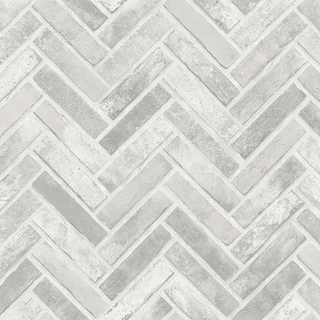 Venezia Wallpaper Grey Herringbone