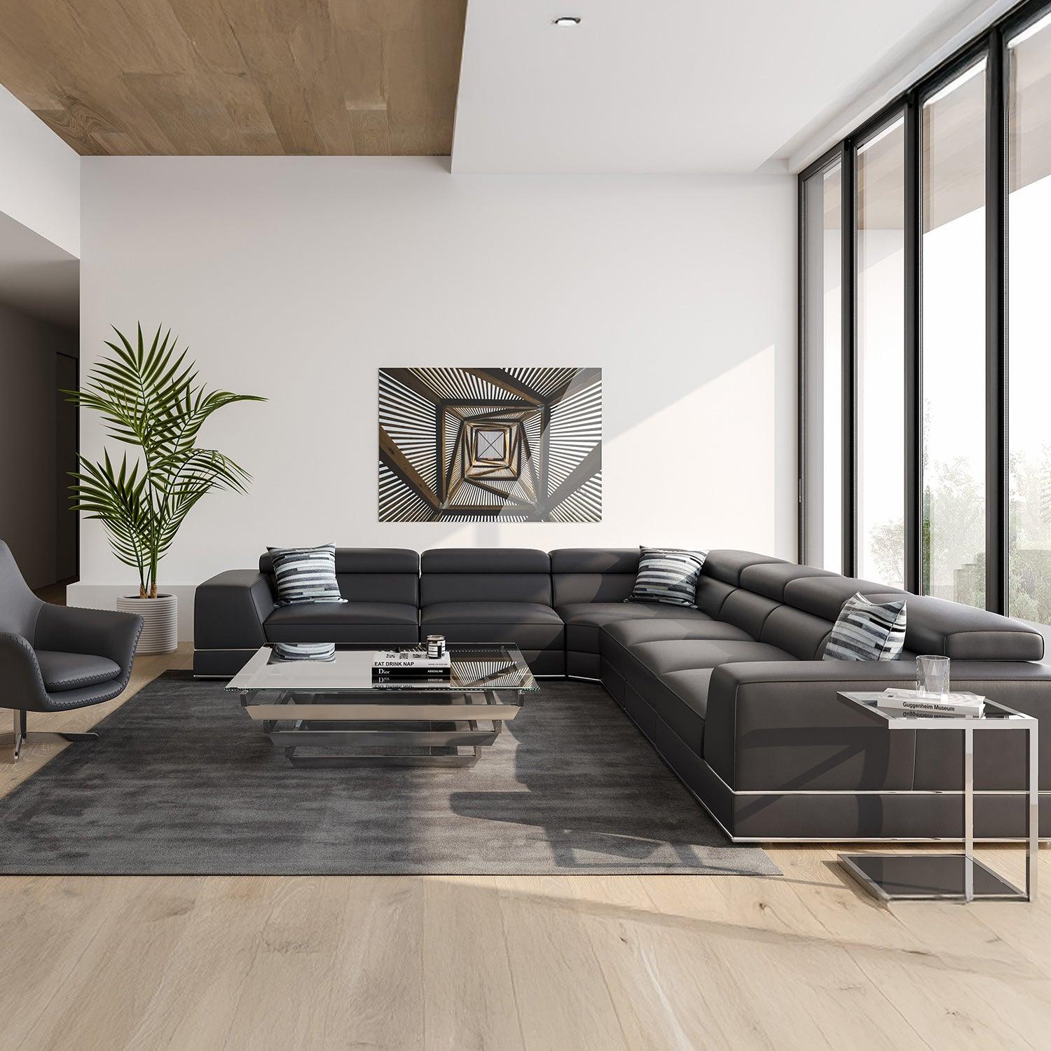 Amadeo Extended Modular Sectional Sofa Elephant Gray – Modani
