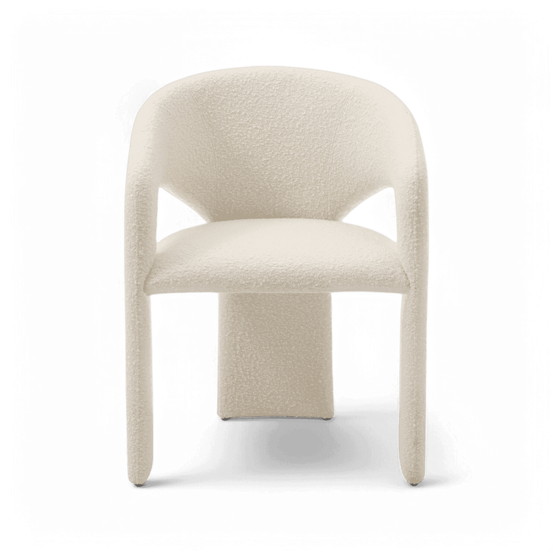 Aria Dining Chair White Boucle