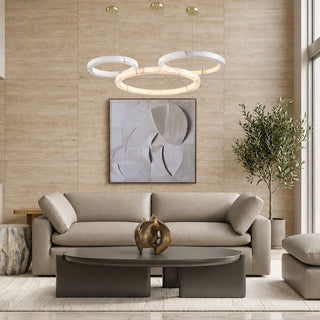 Bloom Leather 3 Seater Sofa Mocha - living room
