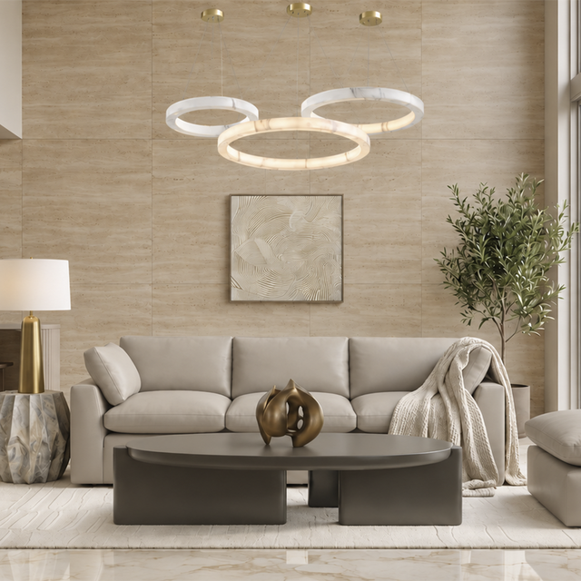 Bloom Leather 3-Piece Modular Sofa Mocha