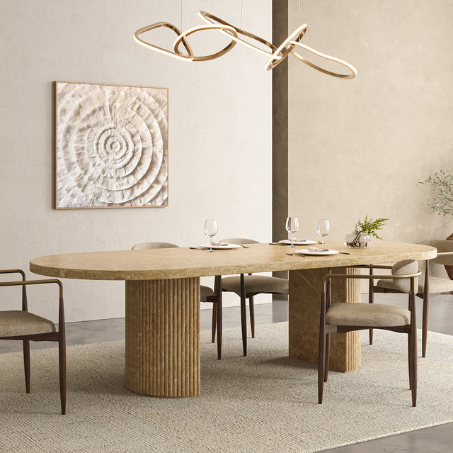 Bloom Dining Table Gold Marble