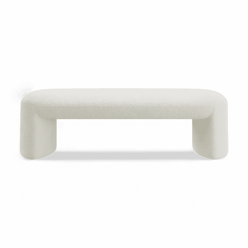 Boba Bench White Boucle