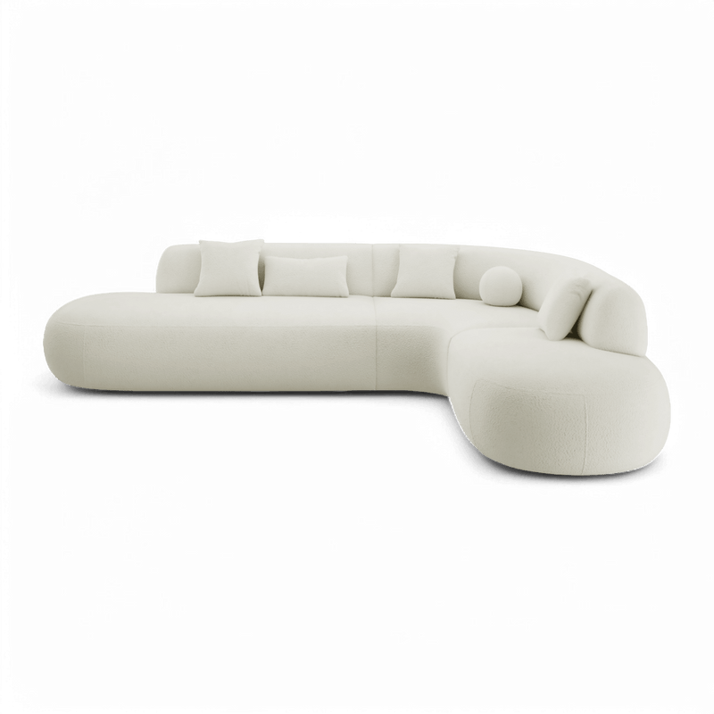 Boba Sectional Sofa White Boucle