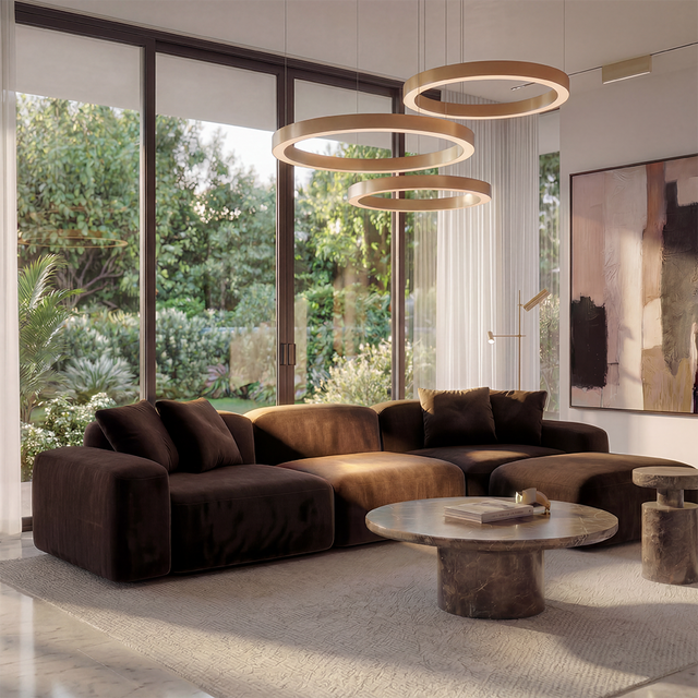 Brunello Ottoman Brown Velvet