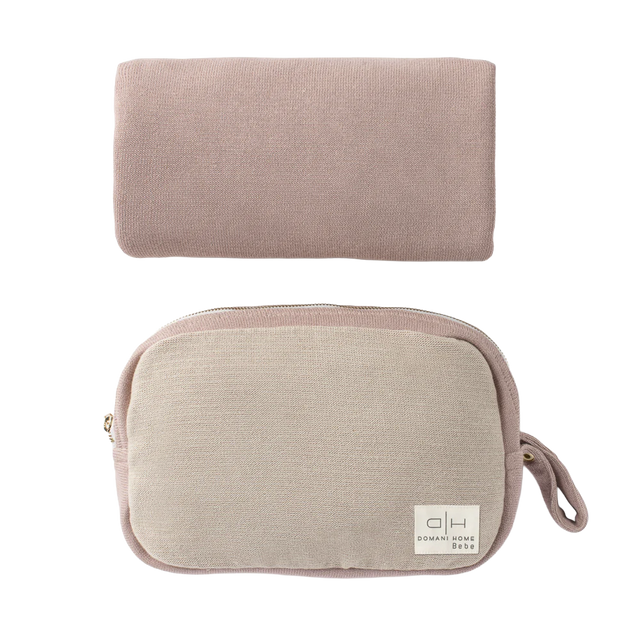 Dotty Pouch & Blanket Set Pink