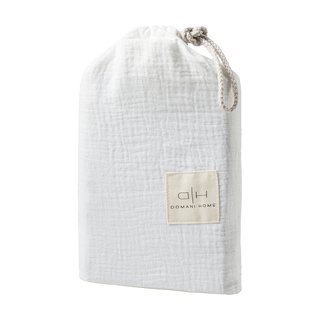 Gauze 3 Piece Crib Set in Pouch White