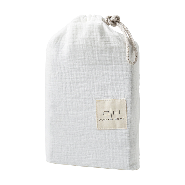 Gauze 3 Piece Crib Set in Pouch White