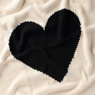 Heart Baby Blanket Black