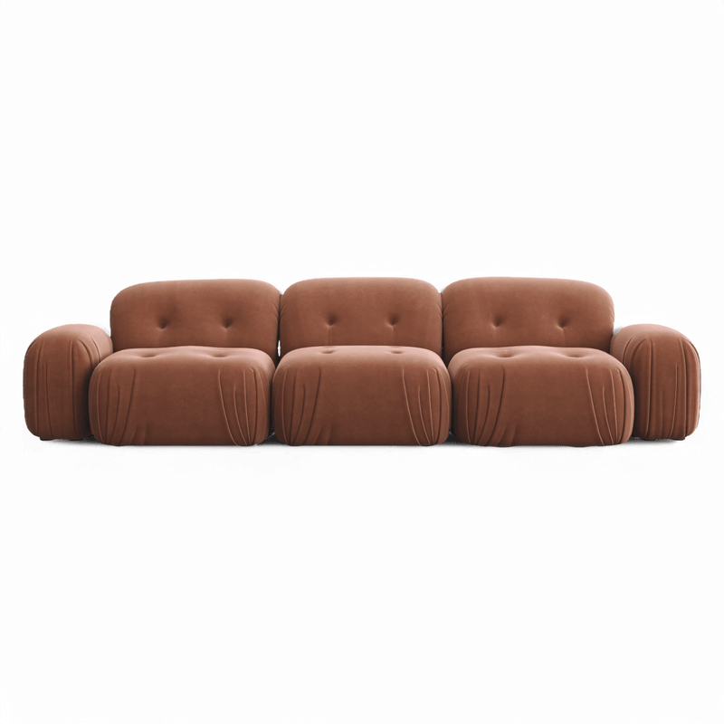 Rune Sectional Sofa Terracotta Velvet