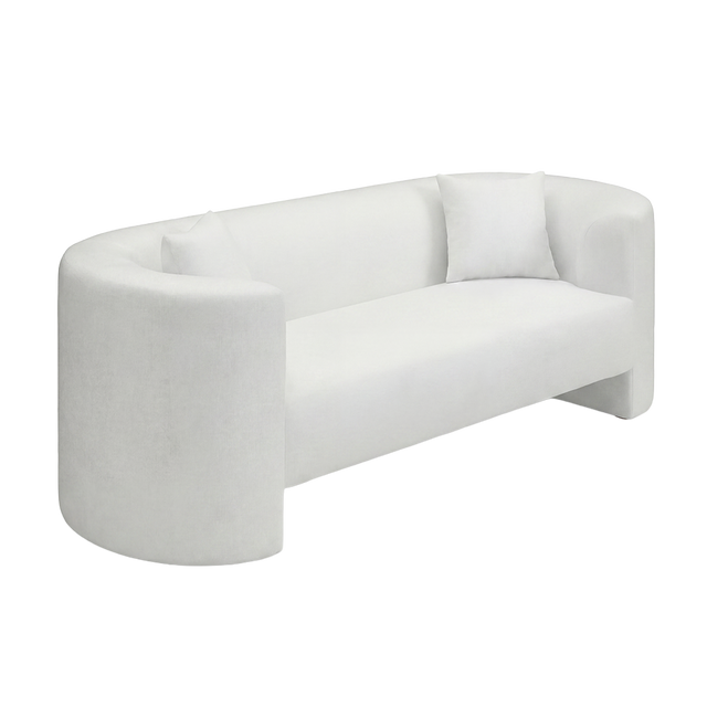 Elora 3 Seater Sofa White Boucle