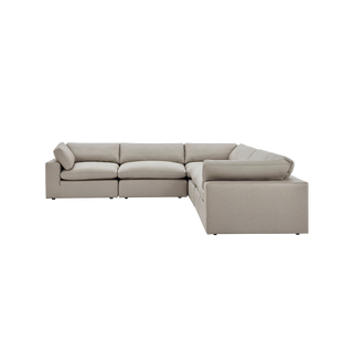 Bloom Leather Extended Sectional Modular Sofa Mocha