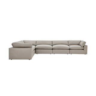 Bloom Leather Extended Sectional Modular Sofa Mocha