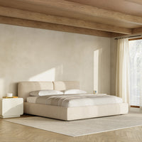 Gabriele Bed White Bouclé