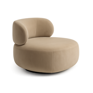 Lilo Swivel Lounge Chair Beige Velvet