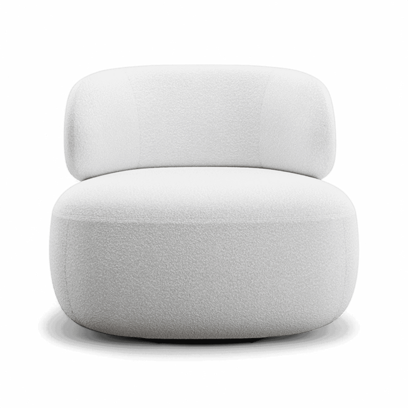 Lilo Swivel Lounge Chair White Boucle
