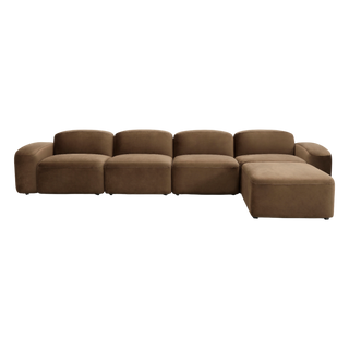 Brunello Large Sectional Sofa Brown Velvet