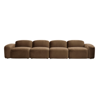 Brunello 4-Piece Sofa Brown Velvet