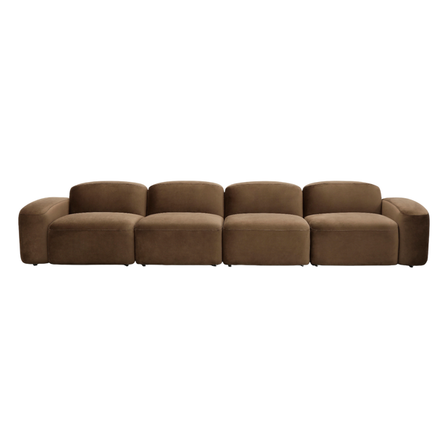 Brunello 4-Piece Sofa Brown Velvet