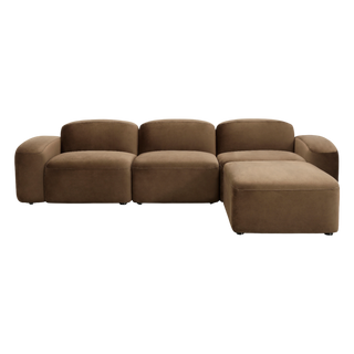 Brunello Sectional Sofa Brown Velvet