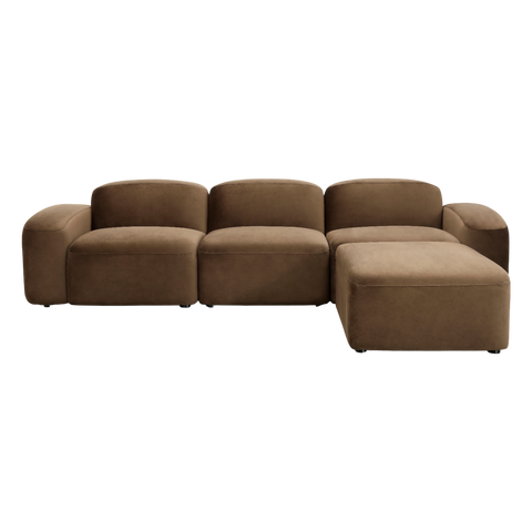 Brunello Sectional Sofa Brown Velvet