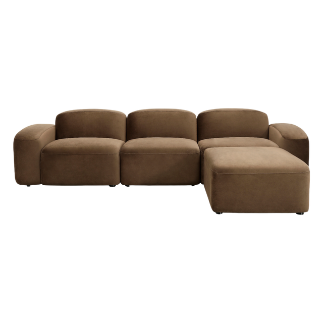 Brunello Sectional Sofa Brown Velvet