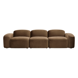 Brunello 3-Piece Sofa Brown Velvet