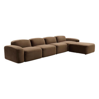 Brunello Large Sectional Sofa Brown Velvet