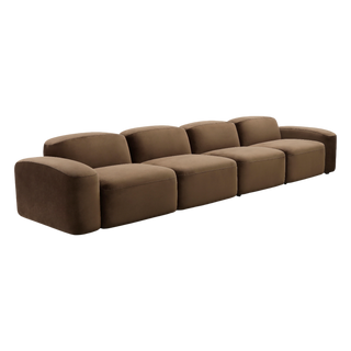 Brunello 4-Piece Sofa Brown Velvet