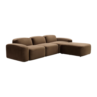 Brunello Sectional Sofa Brown Velvet