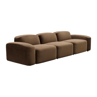 Brunello 3-Piece Sofa Brown Velvet