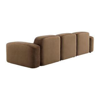 Brunello Sectional Sofa Brown Velvet