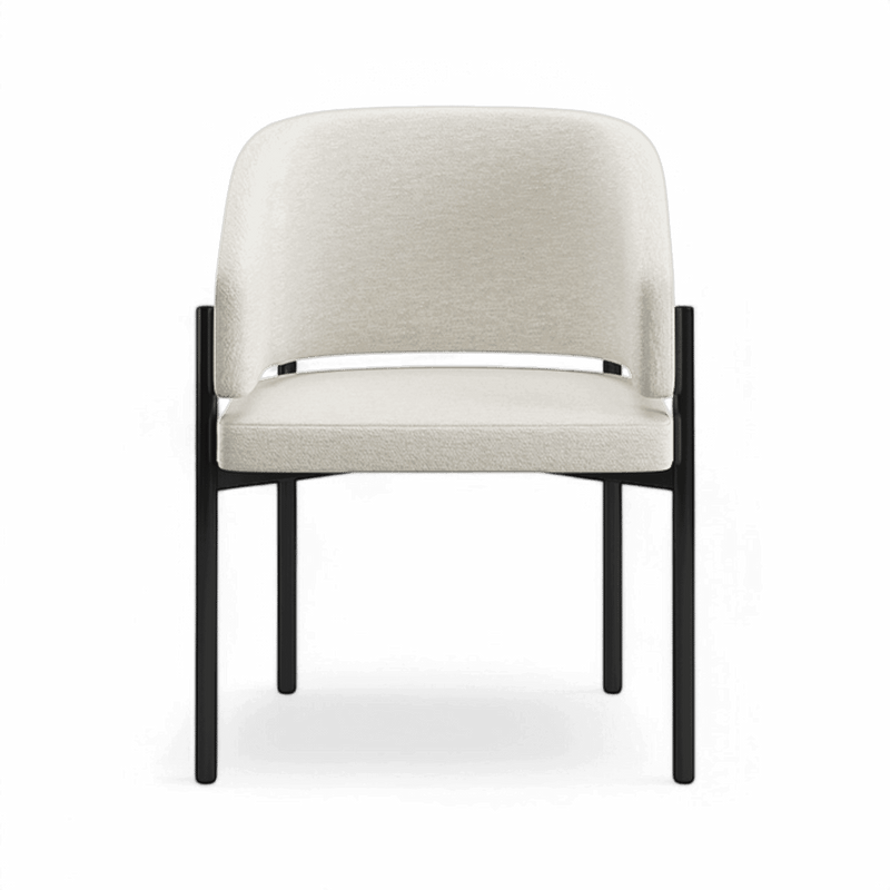 Oxford Dining Chair Off White & Black Frame