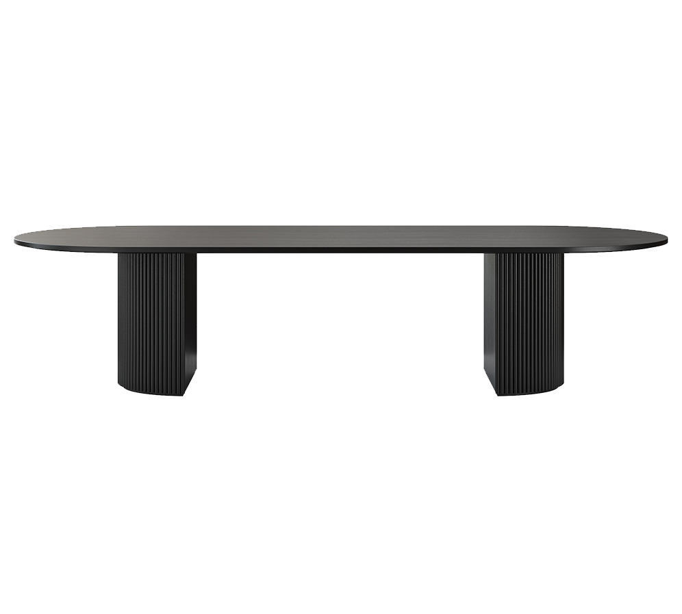 Oxford Rectangular XL Dining Table Black Wood – Modani Furniture
