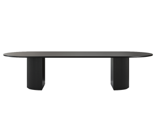 Oxford Rectangular XL Dining Table Black Wood