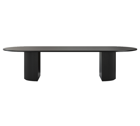 Oxford Rectangular XL Dining Table Black Wood