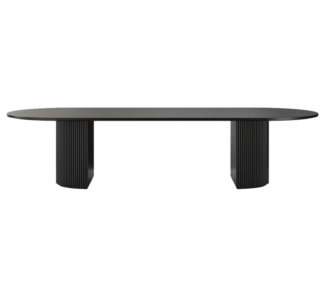 Oxford Rectangular XL Dining Table Black Wood