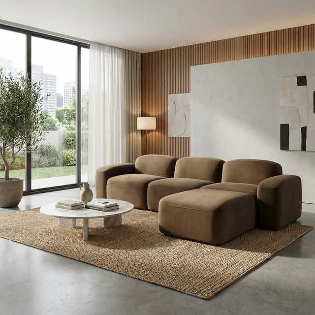 Brunello Ottoman Brown Velvet