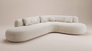 Boba Sectional Sofa White Boucle