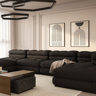 Cloud Sectional Sofa Black Boucle | Modani x The Kooples Limited Edition