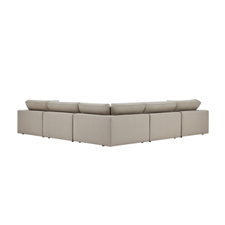Bloom Leather Sectional Modular Sofa & Ottoman Mocha