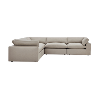 Bloom Leather Sectional Modular Sofa Mocha