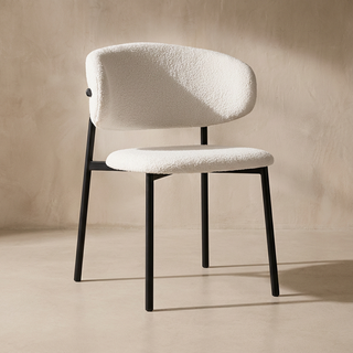 Zoya Dining Chair White Boucle