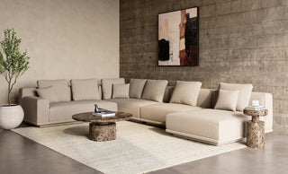 Monaco Round Coffee Table Brown Marble