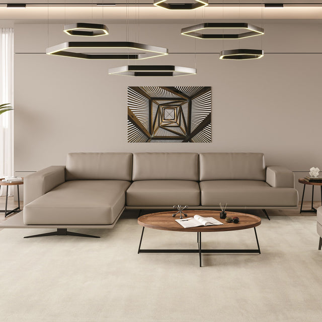 Valentino Left Sectional Sofa Gray