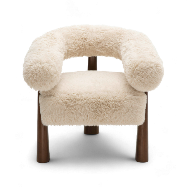 Veltrix Lounge Chair Vegan Shearling