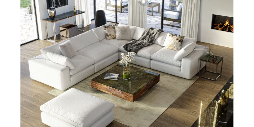 Bloom White Modani Furniture - Ottoman