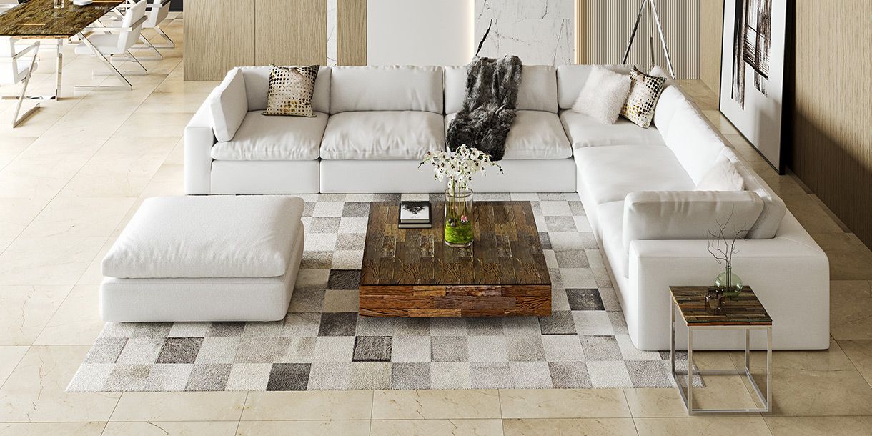 Bloom Ottoman White - Modani Furniture